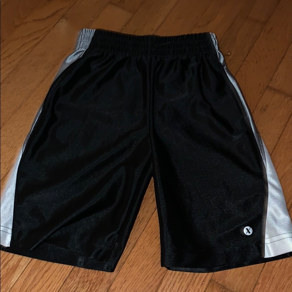 Black Boy’s Athletic Shorts with Gray/White Design